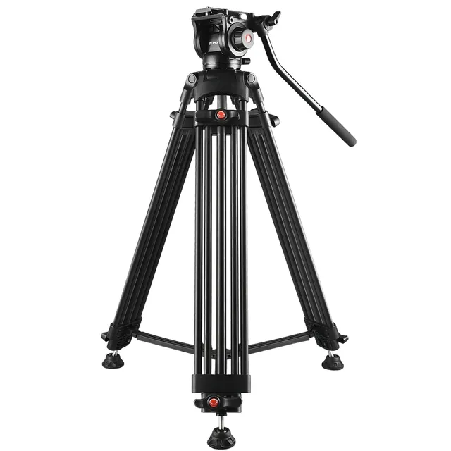 PULUZ Portable Durable Aluminum Alloy Tripod + with Fluid Drag Head for DSLR Camera Photography