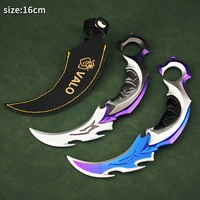 Valorant Karambit Prime 2.0 Couteau Métal 16CM Porte-clés Mini Pliable Personnaliser Jouets