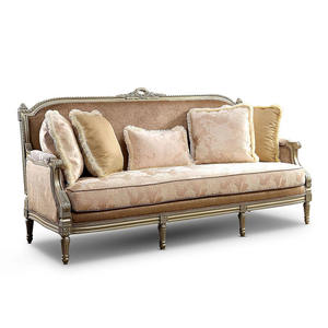 أريكة مقطعية عتيقة على الطراز الفرنسي والأمريكية من الخشب الصلب لشقة صغيرة من القماش المزدوج بثلاثة مقاعد للاستخدام المنزلي لغرفة المعيشة - Product Image 5