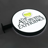 Boîte à lumière LED personnalisée enseigne publicitaire boîte à lumière LED extérieure en acrylique boîte à lumière LED ronde double face pour boutique logo d'entreprise