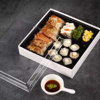 Boîte à sushi en carton kraft de qualité supérieure, prix de gros bas, avec fenêtre transparente