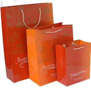 Custom Printed Your Own Logo Wholesale Gift Food Grocery Brown handle Kraft White Paper Bags from Malaysia