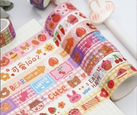 Vente chaude personnalisé Kawaii dessin animé Washi ruban pour Journal Scrapbooking planificateur décoration Ins Style coloré papier ruban