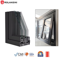 Ventana Abatible Certificada Rolansini para Exteriores, con Revestimiento de Aluminio, Acero Inoxidable, Resistente al Fuego