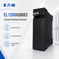 Eaton EL1200USIEC Onduleur en ligne 1200VA/750W avec batterie intégrée 12V7AH Monophasé Entrée 220V pour usage domestique et informatique Écran LCD