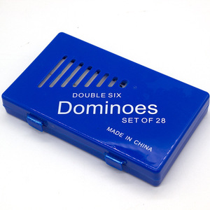 Coloful Domino con Match Color Plastic Red Green Blue Black Box Puzzle Juego de mesa Double 6 Domino Set - Product Image 4