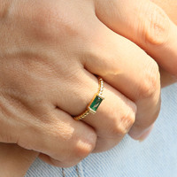 À la mode 12 bagues de naissance 18K plaqué or bijoux en laiton femmes Zircon Micro anneaux