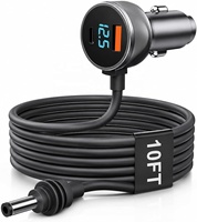 Adaptateur allume-cigare à affichage numérique 12V-24V vers câble d'alimentation CC pour Starlink Mini, câble de chargeur de voiture 3M 10ft