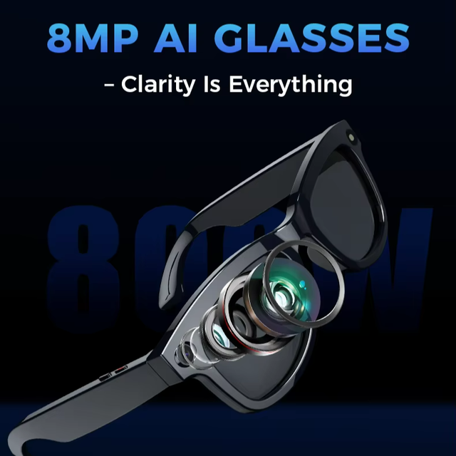 WG14pro Fashion Smart Glasses 8MP HD Hidden Camera Business Meetings AI Real-Time Translation AI Assistant Smart Glasses for Men