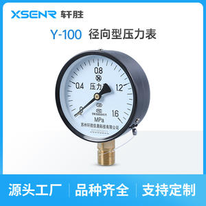 เกจวัดแรงดันน้ำและอากาศ Suzhou Xuansheng Y100 1.6Mpa แบบเข็ม ขนาด 100 มม. เกลียวทองเหลือง - Product Image 4