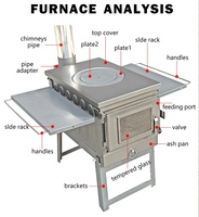Poêle à bois électrique Portable, pour l'extérieur, pour Camping randonnée, sac à dos, brûleur en acier inoxydable, poêle pliante de Camping, combustion du bois