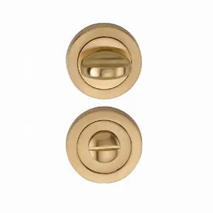 WC Release and Inside Turn Knob OL Coin Unlock Cylinder Door Lock Toliet Coffee Color Lock for Lever Handle