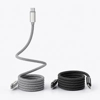 Câble de charge rapide USB C 60W Type C vers Type C 1m, câble de données magnétique auto-organisant en nylon tressé 480 Mbps pour ordinateur portable et tablette