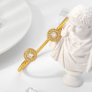 ชุดกำไลข้อมือทอง 14k ชุบทองเหลืองสำหรับผู้หญิง ขายส่ง - ดีไซน์แฟชั่นล่าสุด - Product Image 3