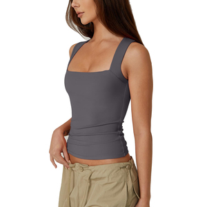 Vente en gros Débardeurs sans manches à col carré personnalisés pour femmes - Product Image 3