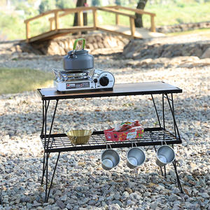 Mesa Plegable de Malla para Exteriores con Estante de Almacenamiento para Camping, Picnic, Barbacoa, Diseño Rectangular Portátil, Hecho en Zhejiang - Product Image 1