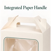 Boîtes cadeaux personnalisées avec fenêtre transparente, poignée en papier intégrée, papier couché, emballage rectangulaire pour fleurs, cadeaux en peluche