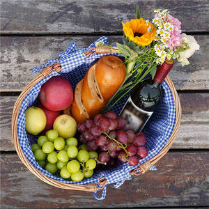 Cestas De Picnic Almacenamiento Cesta Premium Con Tela Africana 5 Personas Nudo Francés 4 Personas Mimbre Madera Rojo <span class=keywords><strong>Canasta</strong></span> De - Product Image 4