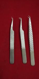 Pinzas para Extensión de Pestañas OBEXA Diamond Grip Volume, Acero Inoxidable, 45 y 90 Grados, con Puntas Redondeadas - Product Image 2