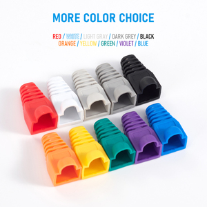 100 unidades por bolsa, cubiertas protectoras de PVC coloridas para conectores modulares <span class=keywords><strong>RJ45</strong></span> Cat5/<span class=keywords><strong>Cat6</strong></span> 8P8C, diámetro exterior 6.5 mm - Product Image 3