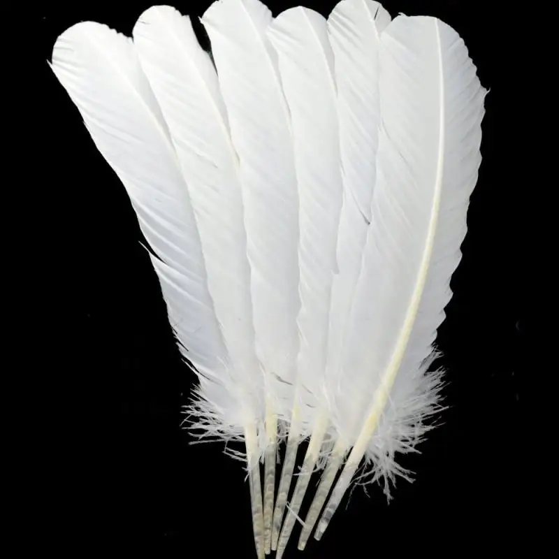 Ecológico DIY al por mayor teñido natural blanqueado varios colores HP-16 pluma de pavo 10-13 pulgadas para decoración de manualidades
