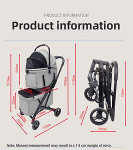 Bán Buôn 3-Trong-1 Sang Trọng Nhôm Xe Đẩy Cho Lớn Chó & Mèo Một Tay Tự Động Gấp 4-Bánh Xe Xe Đẩy - Product Image 3