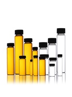 Flacons d'échantillonnage en verre brun transparent avec bouchons à vis pour réactifs chimiques, aliqots, cultures, échantillonnage de headspace - Petits flacons de laboratoire