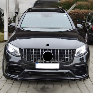 Amp-Z Mercedes-Benz Glc63 Amg X253 Front <b>Lip</b> <b>Splitter</b> Bumper Kit Piano Black Carbon Fiber Texture Matte Finish - Product Image 1