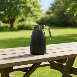 Termo de Acero Inoxidable Negro de 1.8L, Botella Térmica de Doble Pared, Tapa Hermética, para Viajes - Product Image 2