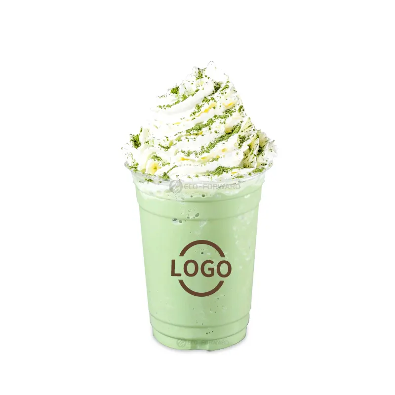 12 oz 16 oz 20 oz Clear Logo Printing Plastic PET Slush Ice Cups Milkshake Smoothie Cup With Custom Logo