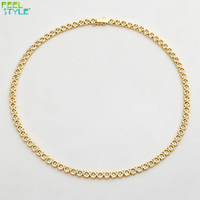 Collier chaîne tennis 4 mm à sertissage clos, pavé de zircone cubique étincelante, bijoux de luxe élégants pour femmes, fournisseur en gros
