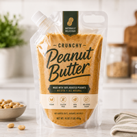 Pochette à bec verseur transparente personnalisée de qualité alimentaire avec poignée, sac d'emballage liquide autoportant pour beurre de cacahuète et sauces