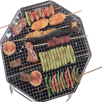 Barbecue portable octogonal d'extérieur du fabricant, avec revêtement en poudre, accessoires et foyer de style japonais polygonal