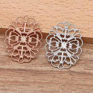 Novo Acessório de Joalheria DIY: Peça de Flor em Latão Estampado para Presilha de Cabelo - Material de Joalheria Filigrana de Flor de Gana - Product Image 6