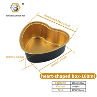 Couvercles recyclables de tasses de cuisson de papier d'aluminium en forme de coeur de 100ml pour la restauration rassemblements collations Desserts Flan tarte ramequin