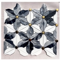 Mélange de carreaux de mosaïque en marbre beige jet d'eau Hôtels Restaurants Balcons Salles de bains Cafés Cuisine Usage extérieur Carrelage de sol en pierre