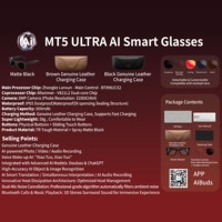 Lunettes Intelligentes Huadai Mt5 Ultra 2026 avec IA, Double Microphone ENC, Réduction du Bruit, Activation Vocale, Traduction Intelligente, Caméra 1080P, Double Lentille