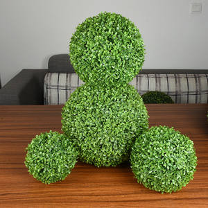 Bola Decorativa de Césped Artificial, Planta Verde Artificial de Plástico con Cuatro Cabezas, Decoración para Ventanas y Jardines, Bolas de Césped Artificial - Product Image 2