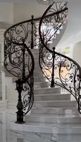 Escalier en fer forgé facile à installer avec un design en fer forgé et des marches antidérapantes