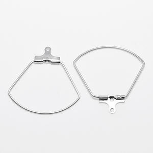 Gioielli fai da te in acciaio inossidabile con anello con bottone a forma di appendiabiti con gancio per orecchini a cerchio - Product Image 2