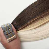 Extensions de cheveux naturels 100% humains, ruban adhésif double face, blond clair, Remy russe, cuticules alignées, prix d'usine, vente en gros