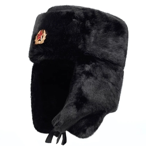 Cappello Invernale da Uomo in Pelliccia Caldo Antivento Stile Lei Feng con Paraorecchie in Finta Pelliccia Nero da Sci Trapper Anti-Freddo e Neve - Product Image 4