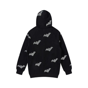 Sweat à capuche pour hommes de qualité supérieure élégant personnalisé 100% coton surdimensionné lavage à l'acide et conception de strass pour l'hiver - Product Image 6