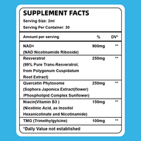 Gouttes liquides NAD Plus à marque privée OEM, haute puissance, supplément de vitamines à base de resvératrol, échantillon gratuit offert