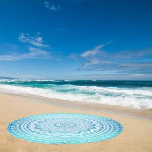 Bohemian Beach Blanket <b>Mat</b> Sand Proof <b>Large</b> Microfiber Floral Printed Boho Tassel Turkish Round Beach Towel - Product Image 4