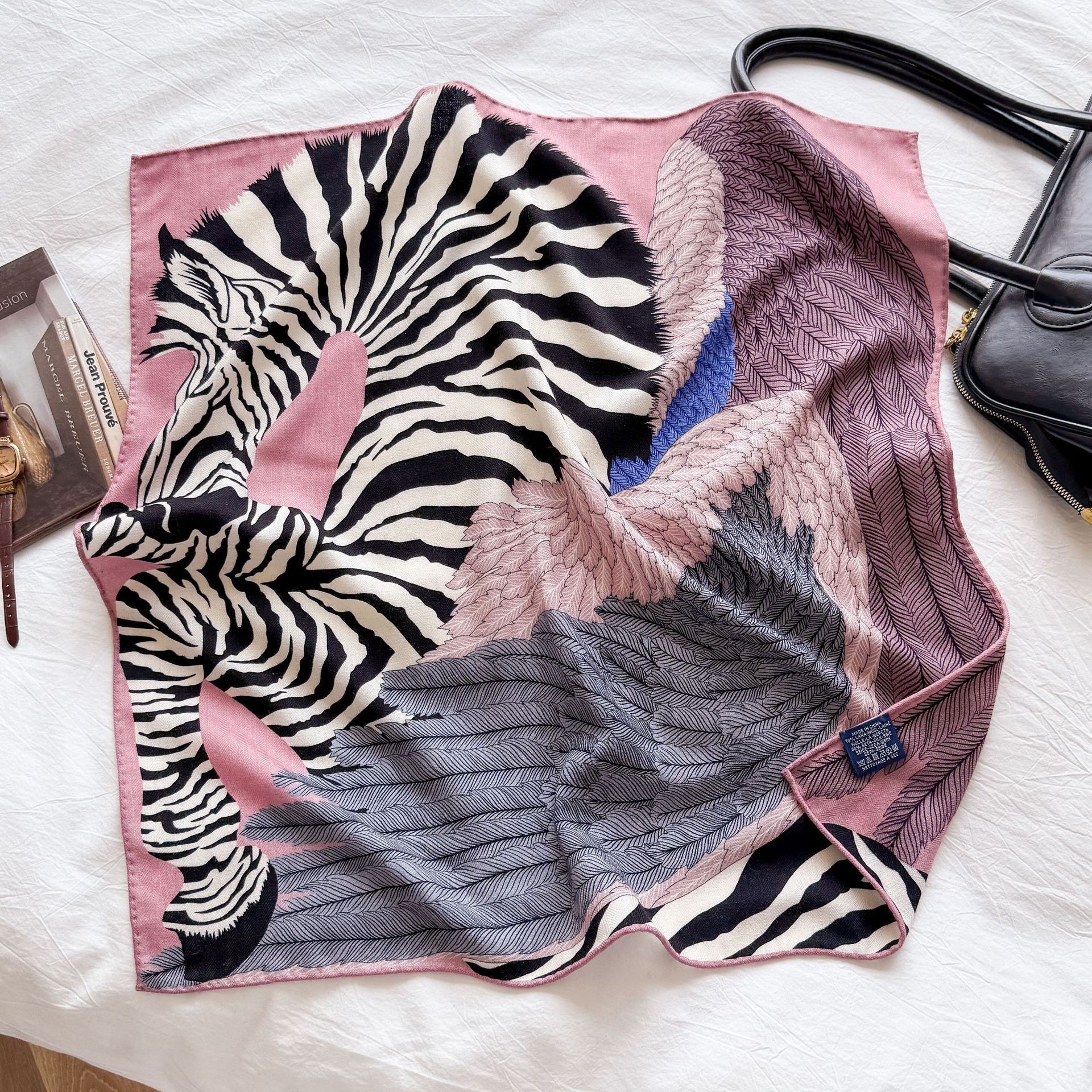 Pink purple zebra-6565cm