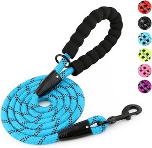 สายจูงสัตว์เลี้ยงแบบมีตะขอเกี่ยวสายจูงสุนัขไนลอนแบบถักสีสะท้อนแสงหลากสี - Product Image 1