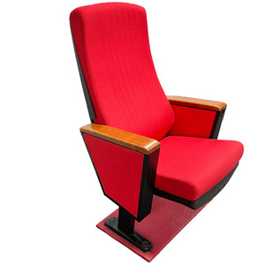 Silla de Auditorio Masao Roja con Cojín de Alta Densidad y Reposabrazos para Teatro, Escuela, Cine, Sala de Conferencias - Product Image 1