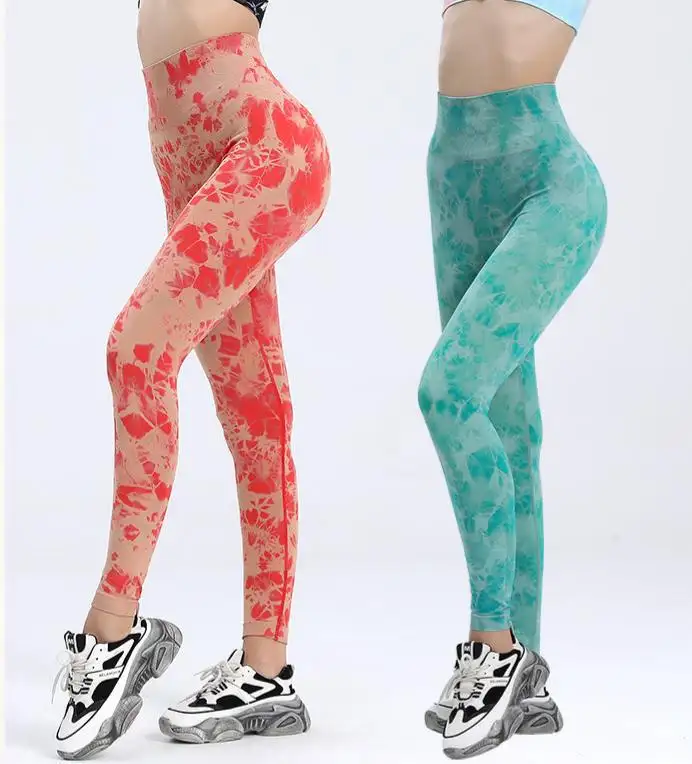 Seamless Tie Dye scrunch Butt Leggings Fitness Apparel Women Active Fitness Gym Leggings For Women