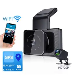 Mobil Kotak Hitam 3 Inci 4G, Kamera Dasbor WIFI GPS HD1080P Mini Dvr Perekam Mengemudi dengan Perekaman Loop